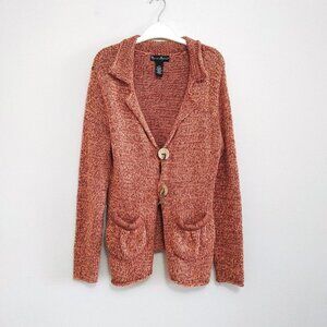 Mercer  Madison Cardigan Sweater Women's Large Acrylic/Mohair/Wool Burnt Orange